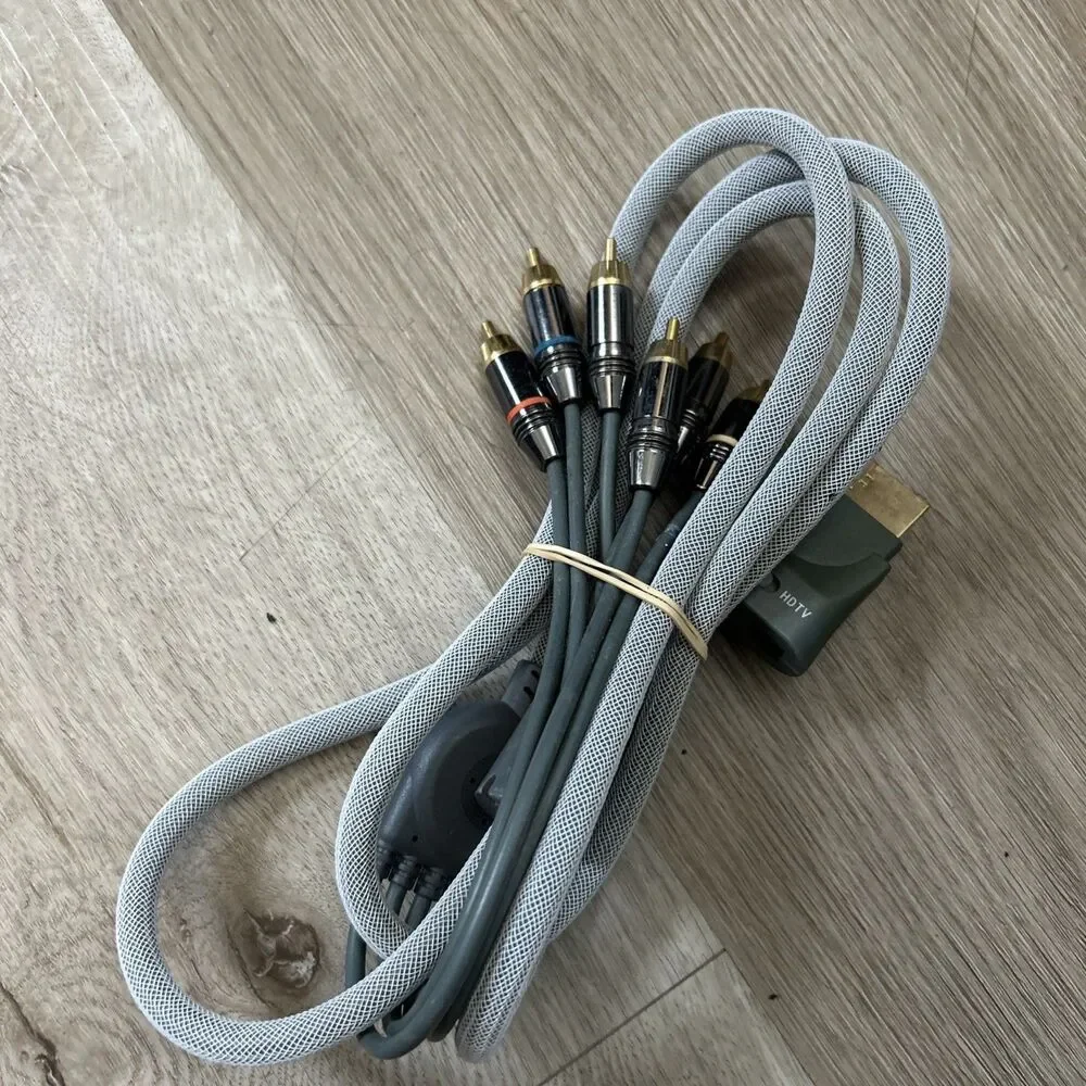 Microsoft Original Xbox & 360 Composite AV Cables Lot of 8 RCA Cords Tested